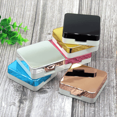 Electroplated Square Multicolor Colored Contact Lens Case - BEAUEYE (UK)