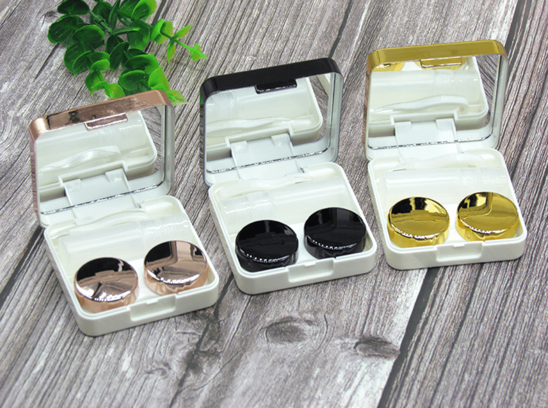 Electroplated Square Multicolor Colored Contact Lens Case - BEAUEYE (UK)