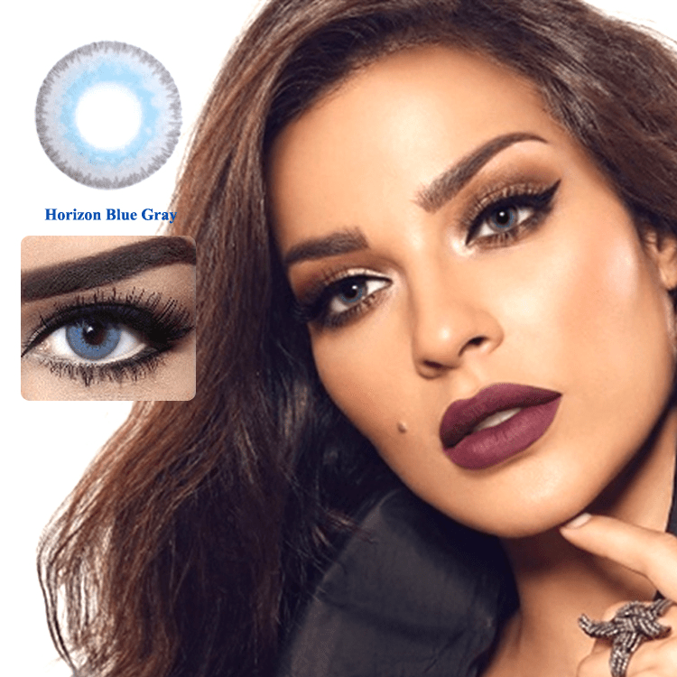Elite Horizon Blue Gray Coloured Contact Lenses Secondary image