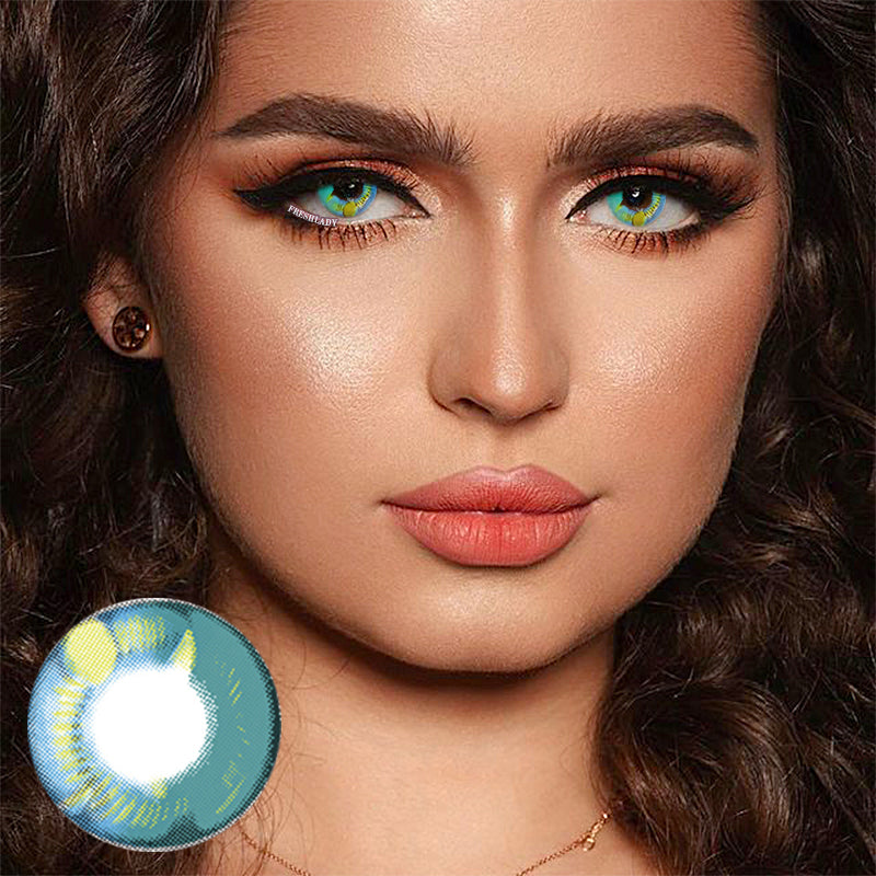 Cosplay Anime Green Prescription Coloured Contact Lenses Secondary image