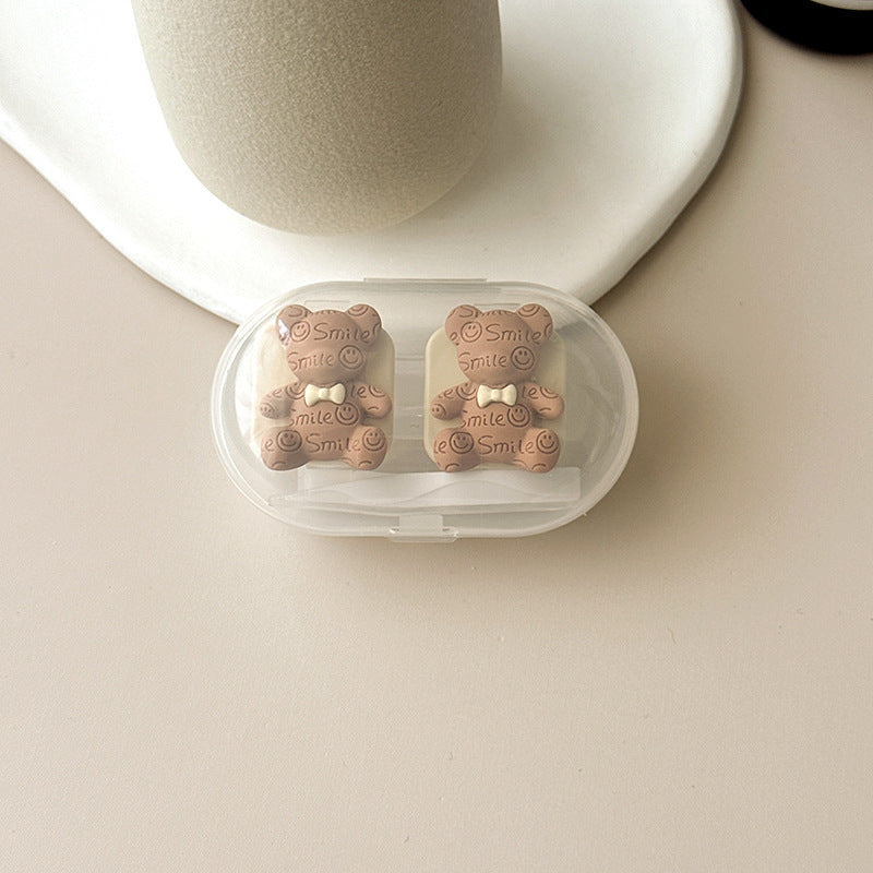 Simple Bear Colored Contact Lens Case