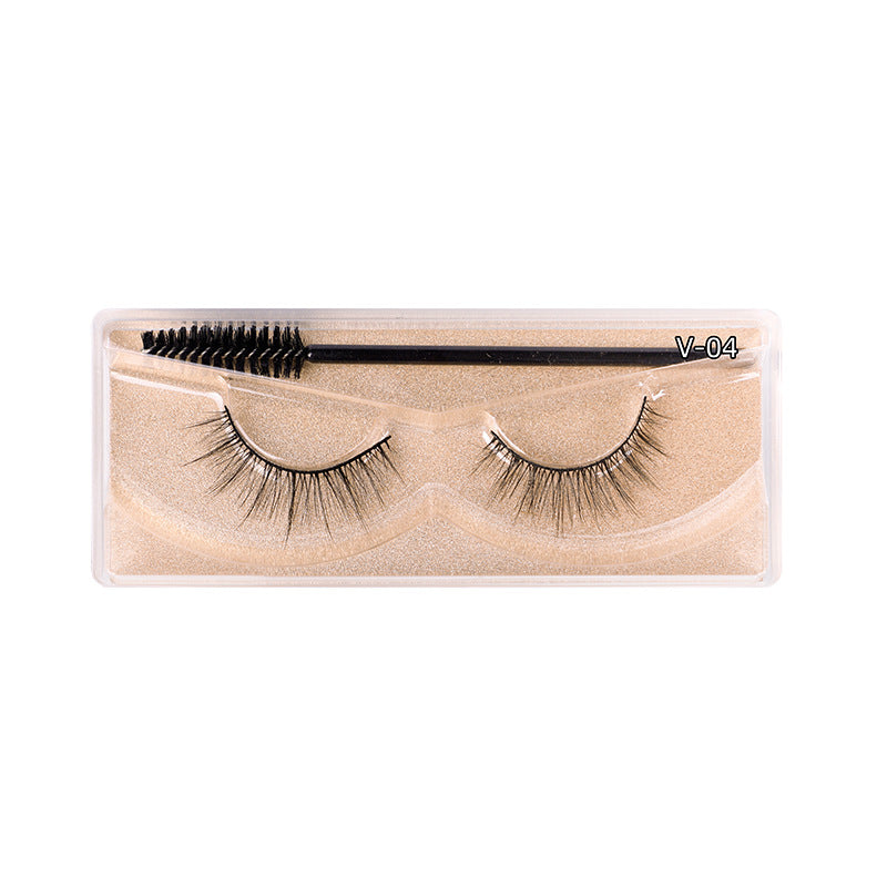 3D Thick False Eyelashes 1 Pair V Series Piece Mink Hair Eyelashes