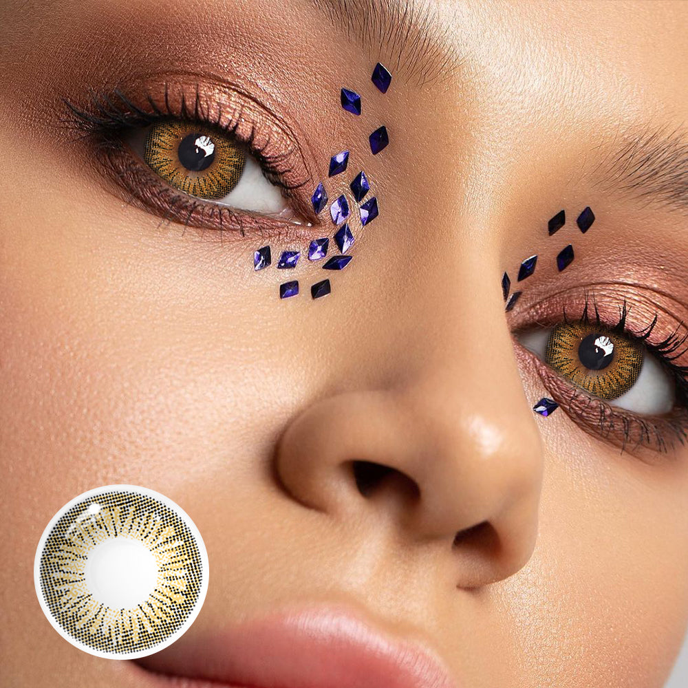 Bruna Brown Prescription Coloured Contact Lenses Secondary image