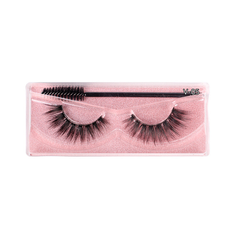 3D Thick False Eyelashes 1 Pair V Series Piece Mink Hair Eyelashes