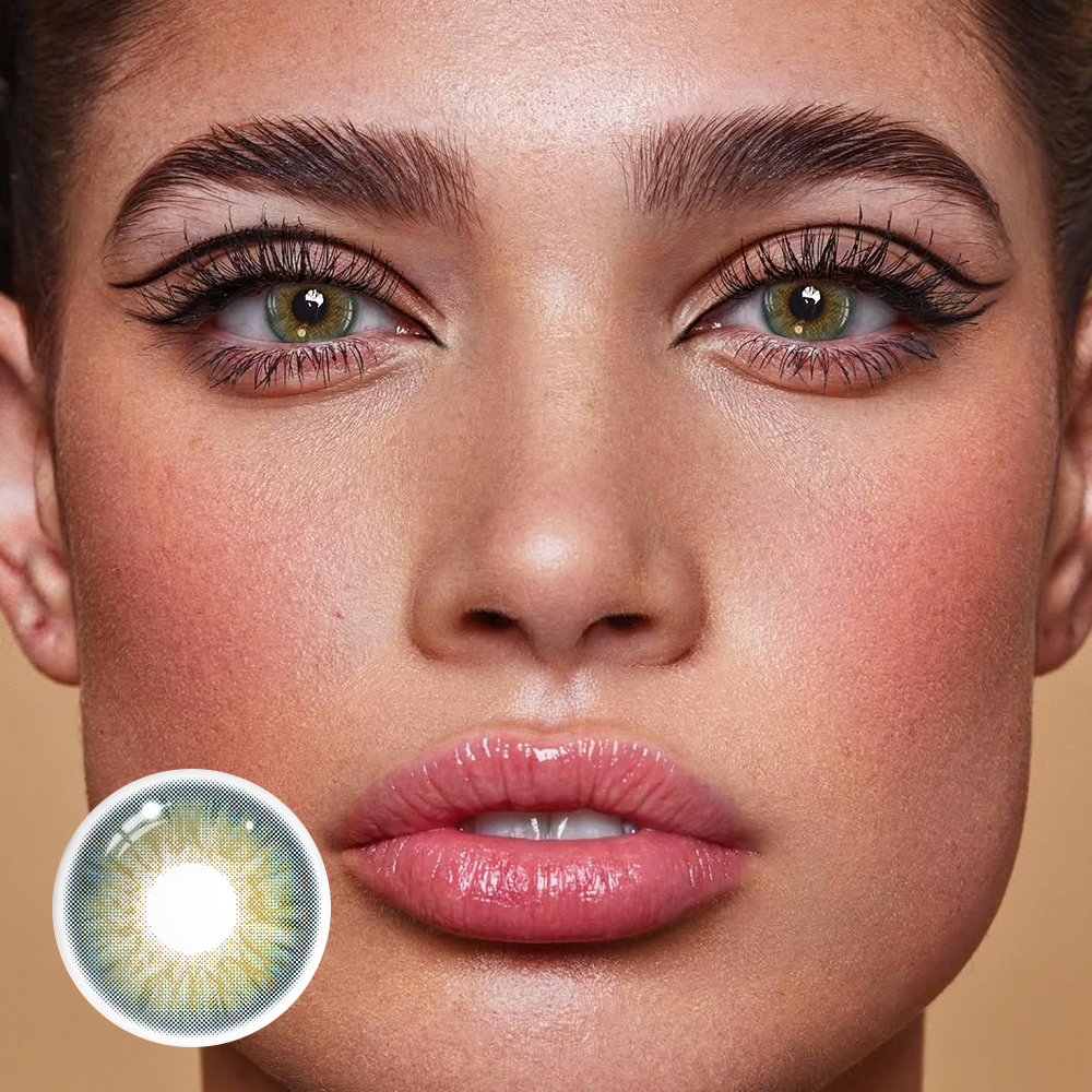 Lazuli Deep Green Coloured Contact Lenses Secondary image