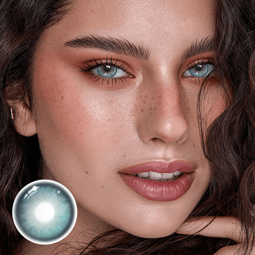 Faylinn Emerald Blue Coloured Contact Lenses Secondary image