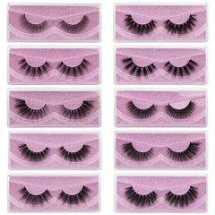 3D  Purple Card Model Mix  10 Piece  Mink Hair Eyelashes