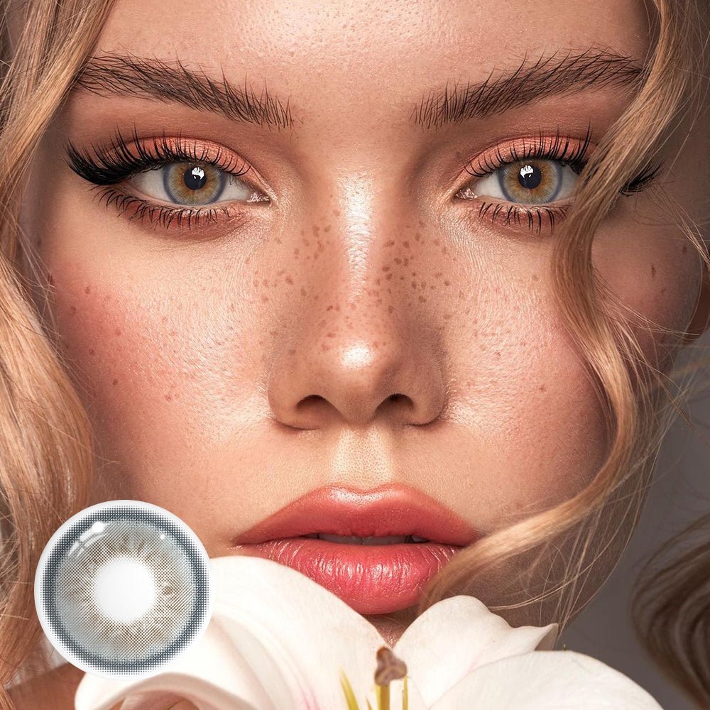 Flora Gray Prescription Coloured Contact Lenses Secondary image