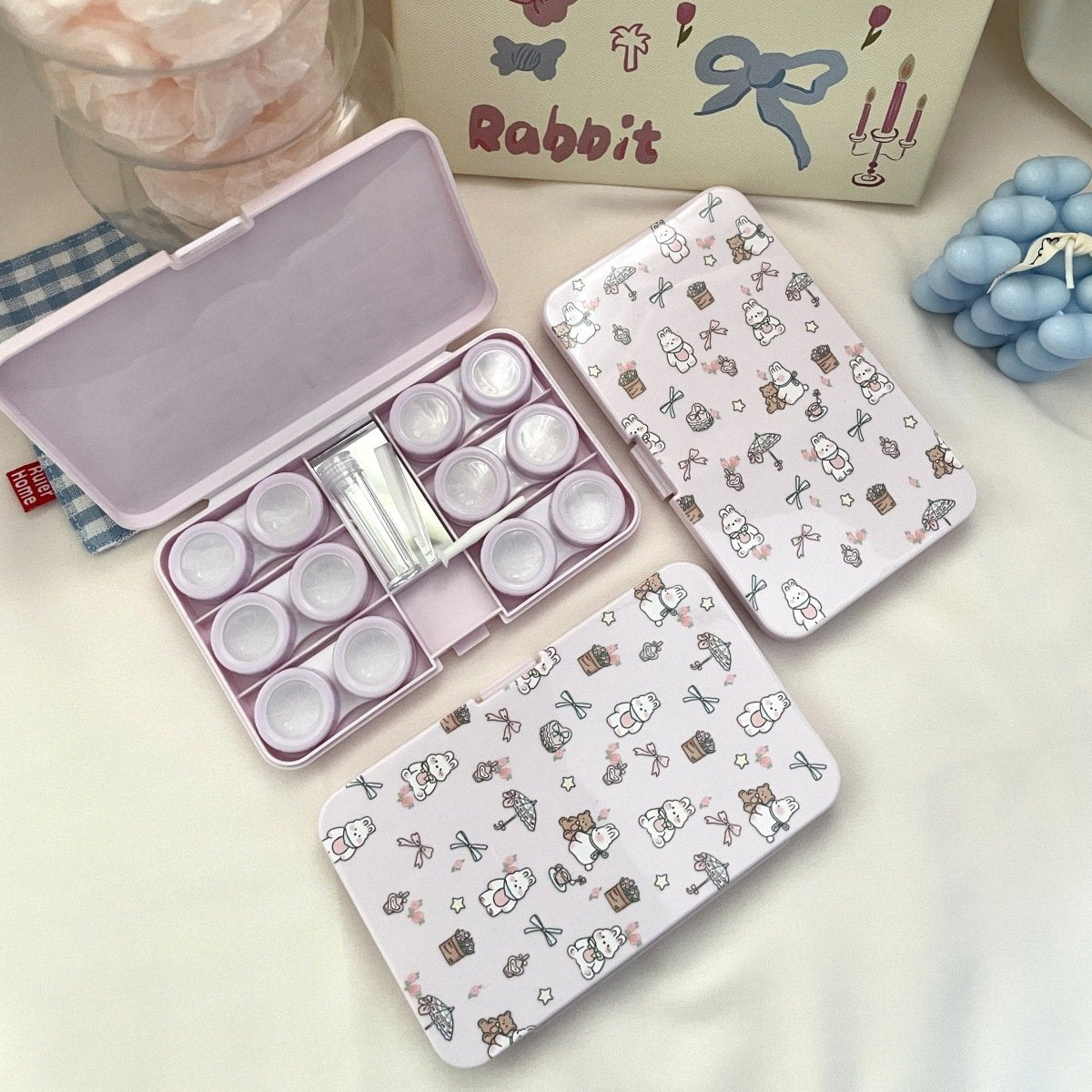 Flowers Puppy Colored Contact Lens Case - BEAUEYE (UK)