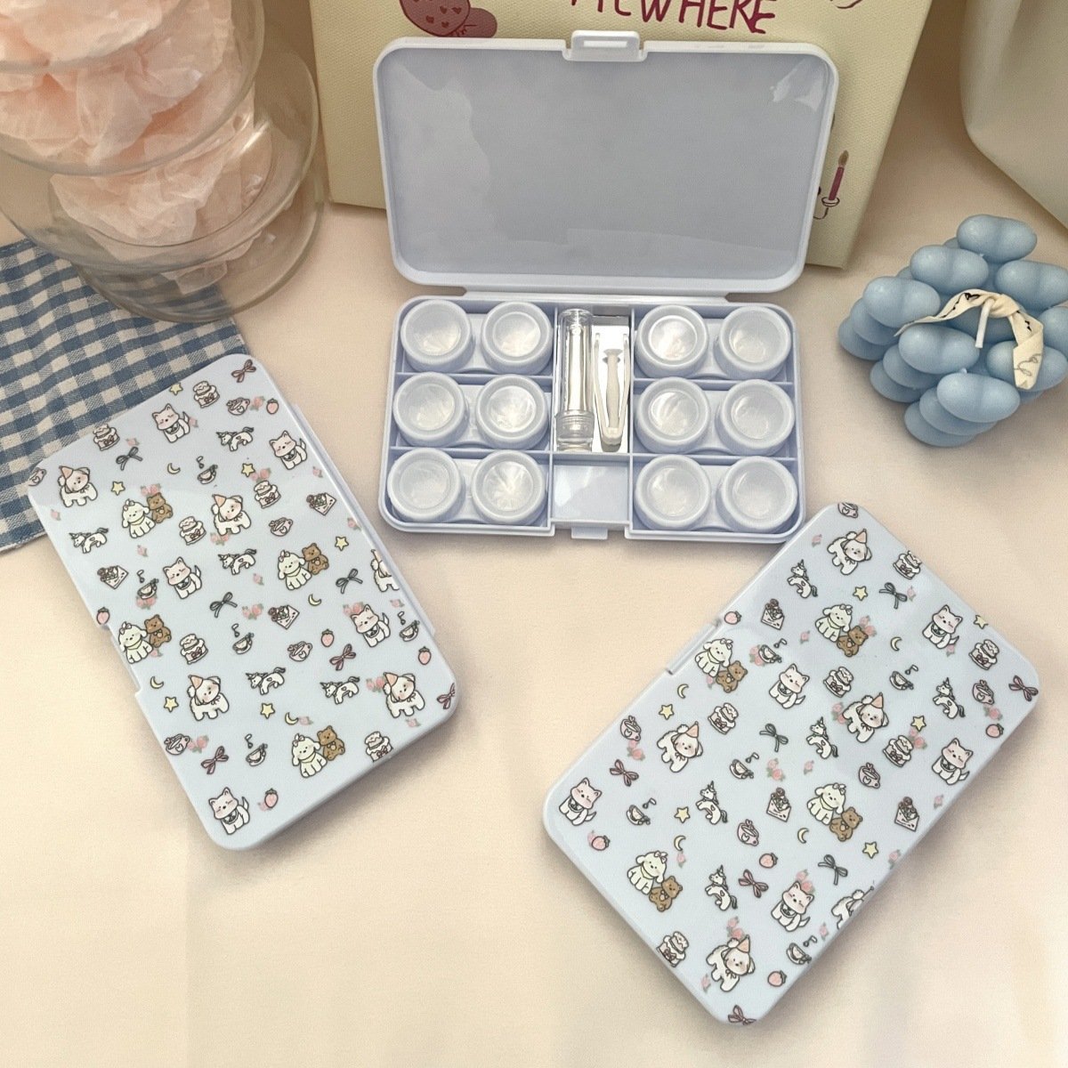 Flowers Puppy Colored Contact Lens Case - BEAUEYE (UK)