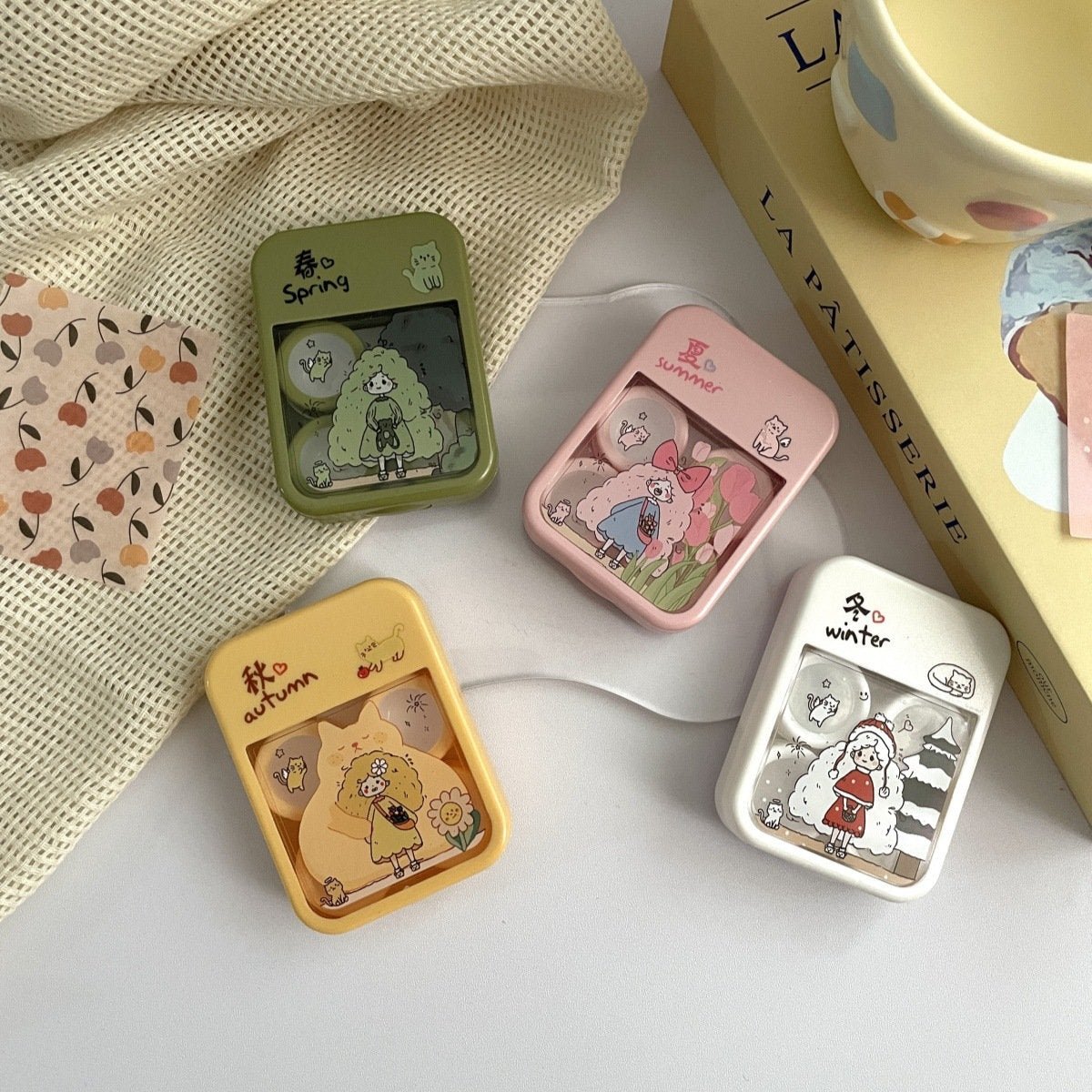Four Seasons Girl's Heart Colored Contact Lens Case - BEAUEYE (UK) Main image