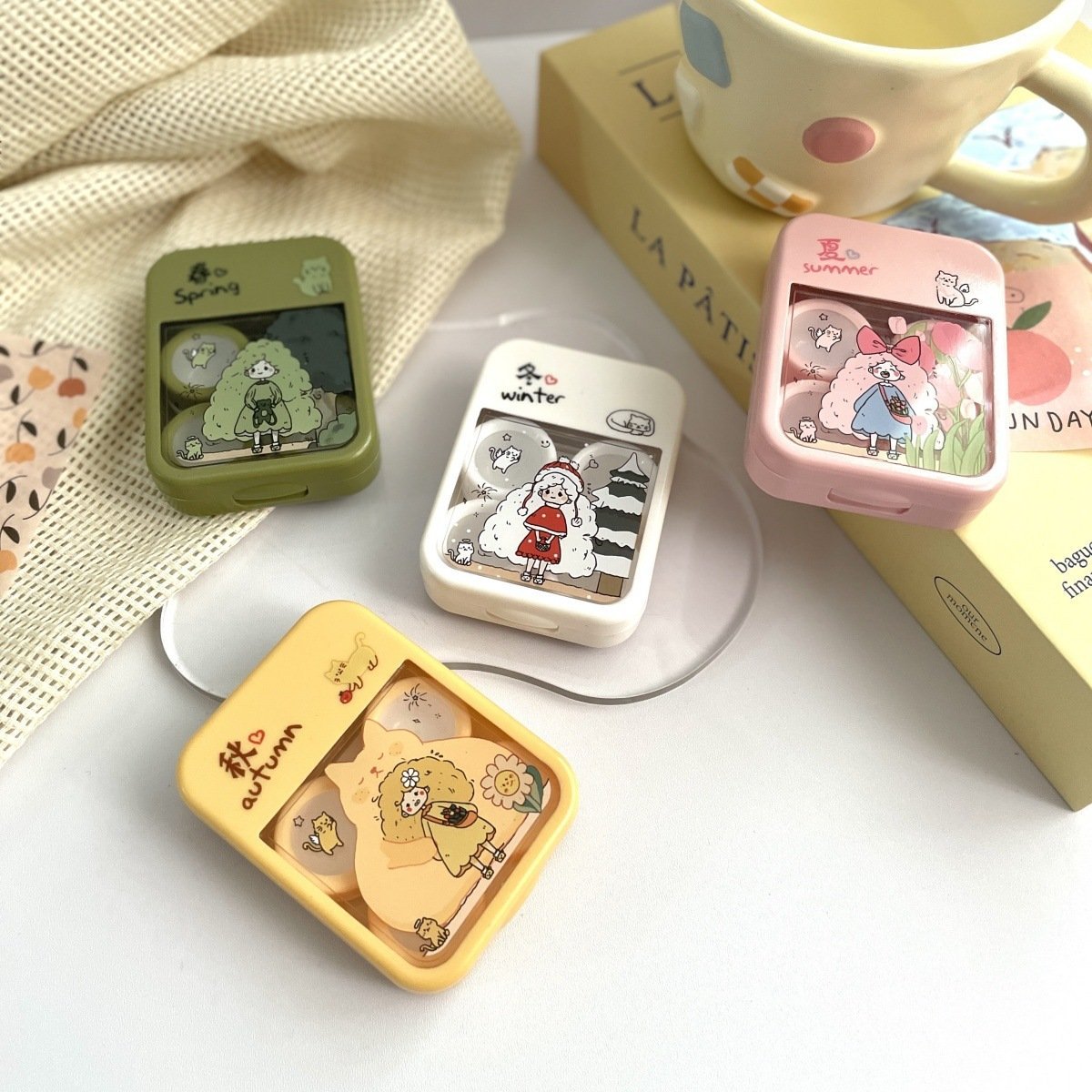 Four Seasons Girl's Heart Colored Contact Lens Case - BEAUEYE (UK)