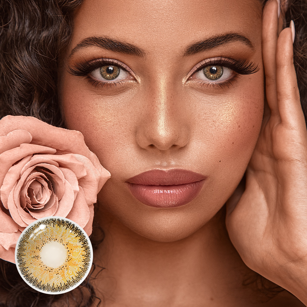 Artemis Golden Sand Coloured Contact Lenses Secondary image