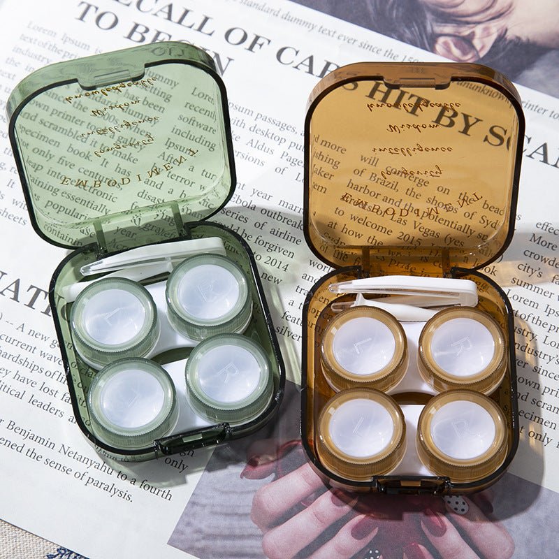 Green Brown Colored Contact Lens Case Secondary image