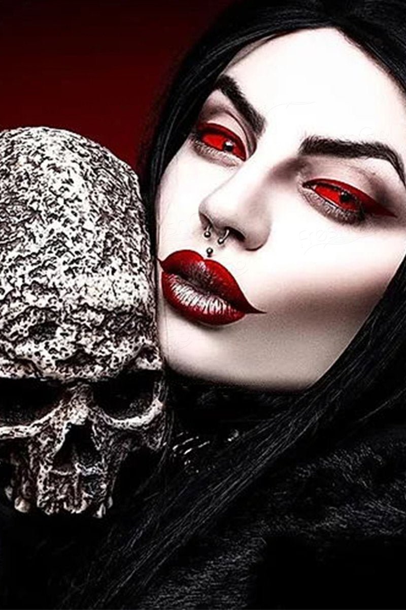 Halloween 22mm Red Sclera Coloured Contact Lenses Secondary image