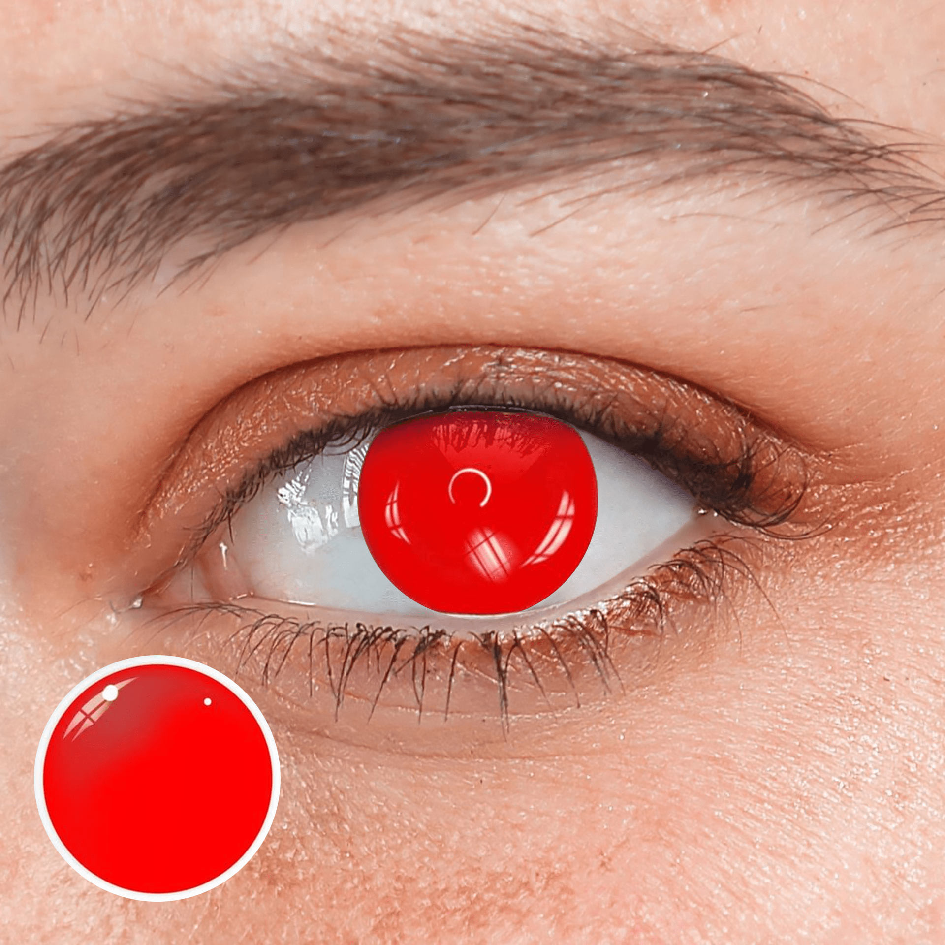 Halloween All Red Coloured Contact Lenses - BEAUEYE (UK) Main image