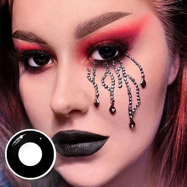 Halloween black block Prescription Coloured Contact Lenses Secondary image