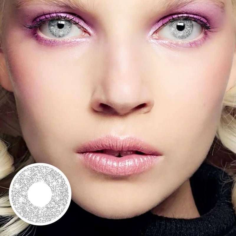 Halloween Blinking Blink Gray Coloured Contact Lenses Secondary image