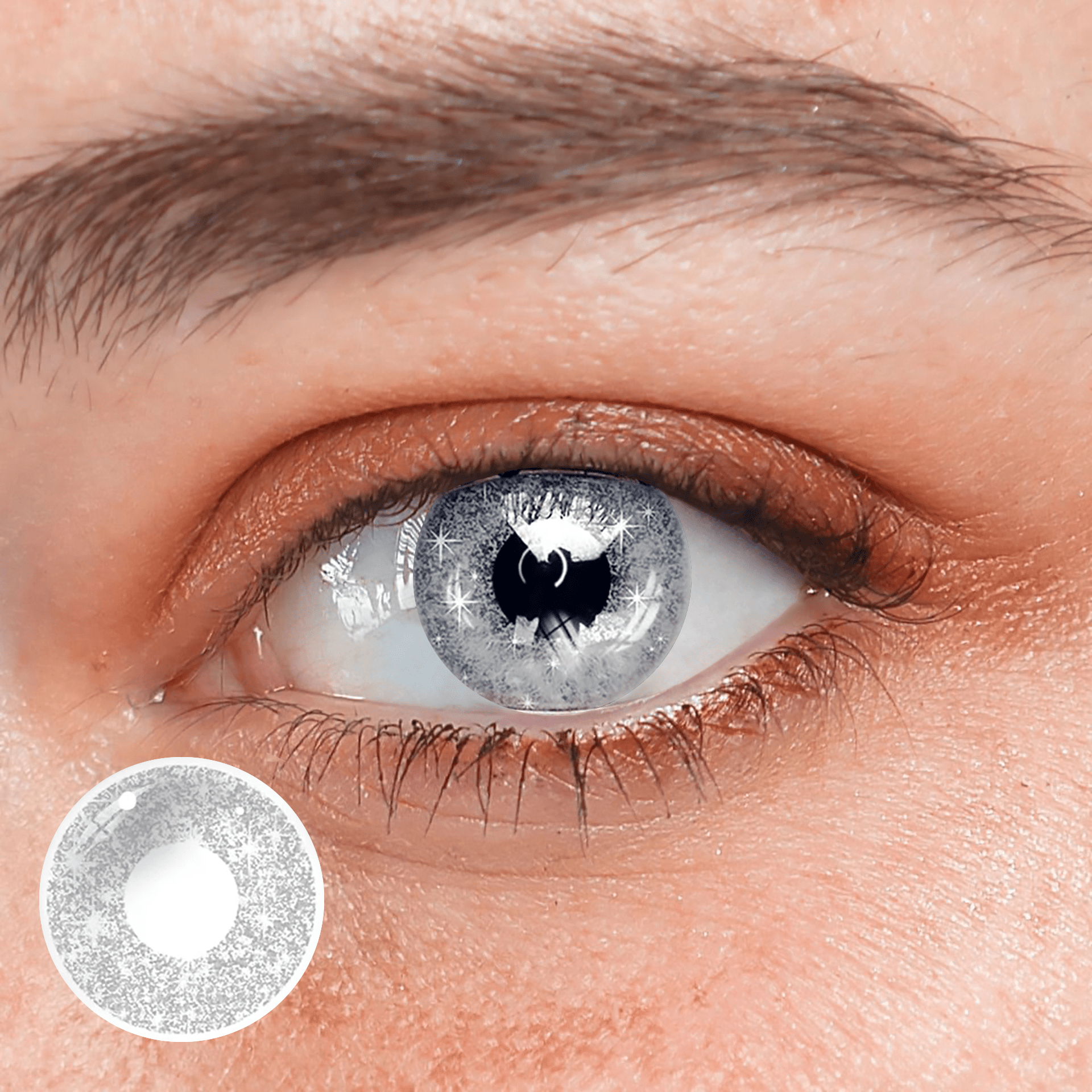 Halloween Blinking Blink Gray Coloured Contact Lenses - BEAUEYE (UK) Main image