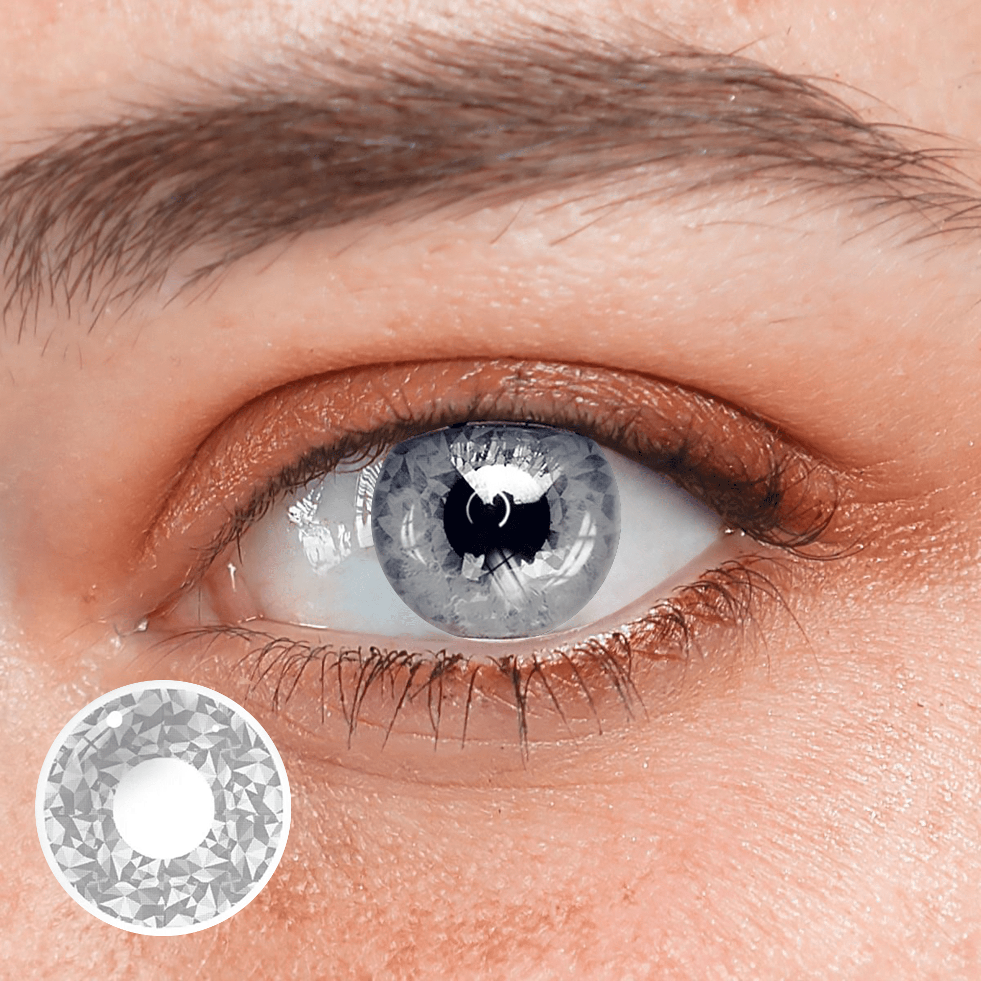 Halloween Blinking Lighten Gray Coloured Contact Lenses - BEAUEYE (UK) Main image