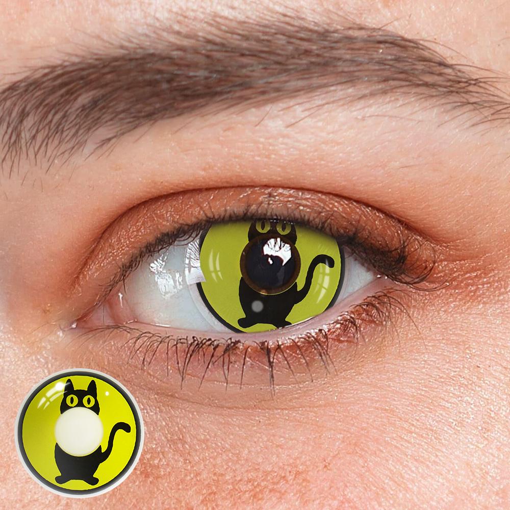 Halloween Cat Black Coloured Contact Lenses - BEAUEYE (UK) Main image