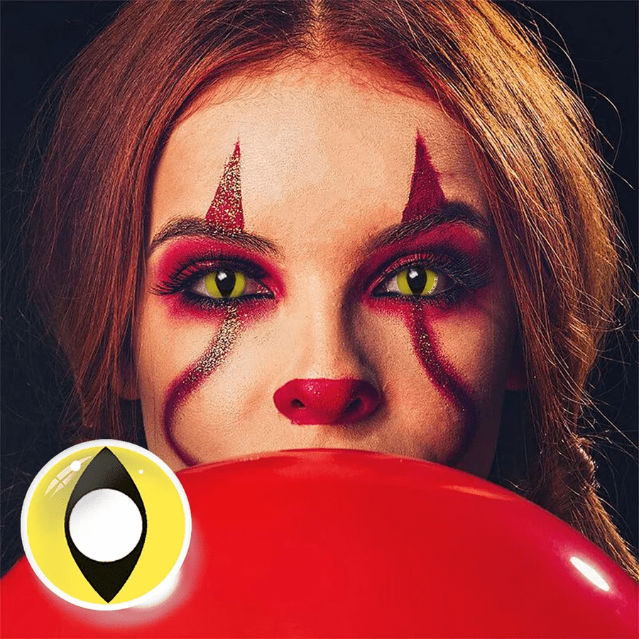 Halloween cat eye yellow Prescription Coloured Contact Lenses Secondary image