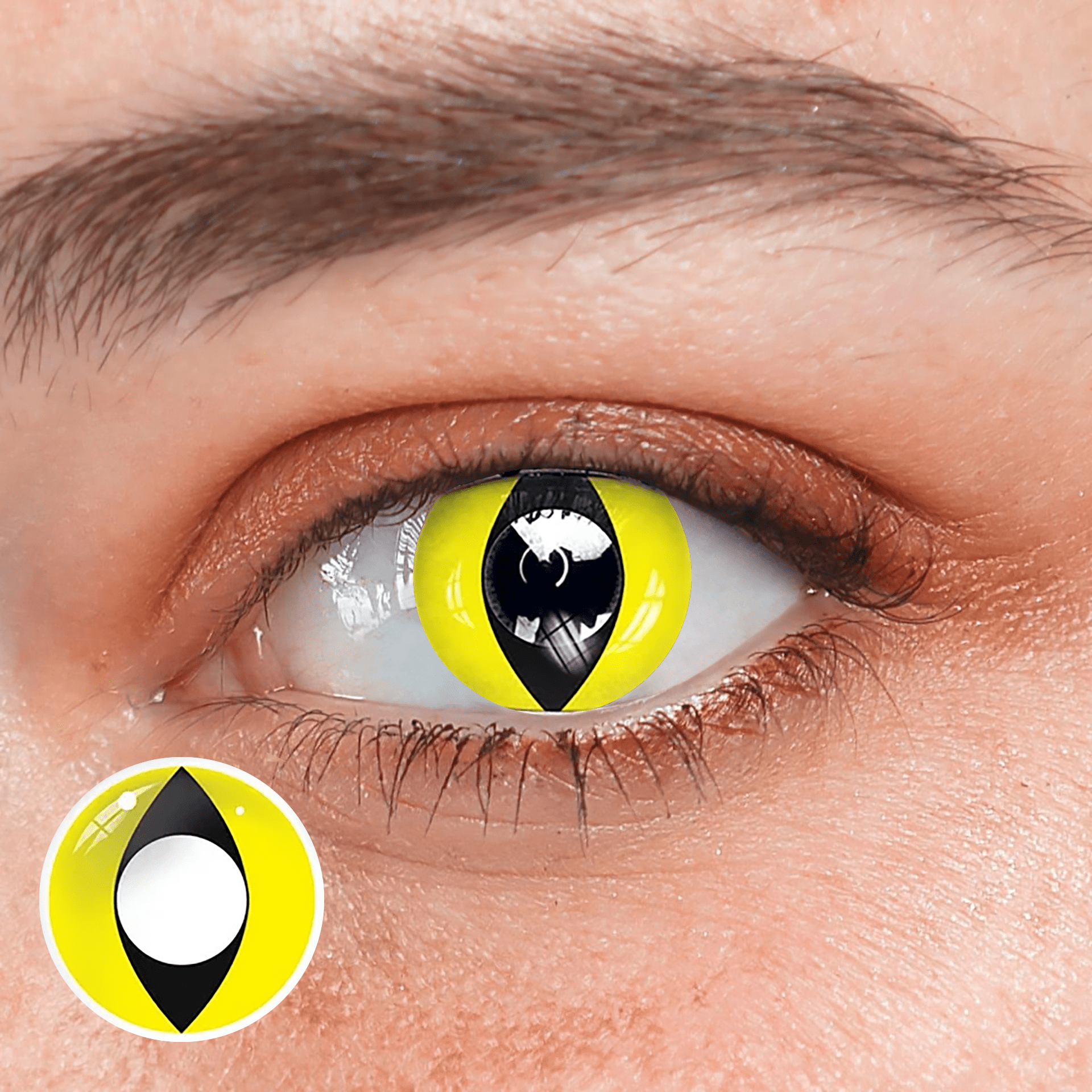 Halloween cat eye yellow Prescription Coloured Contact Lenses - BEAUEYE (UK) Main image