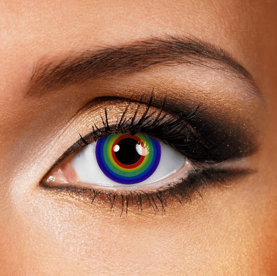 Halloween Cosplay RAINBOW Blue Coloured Contact Lenses Secondary image