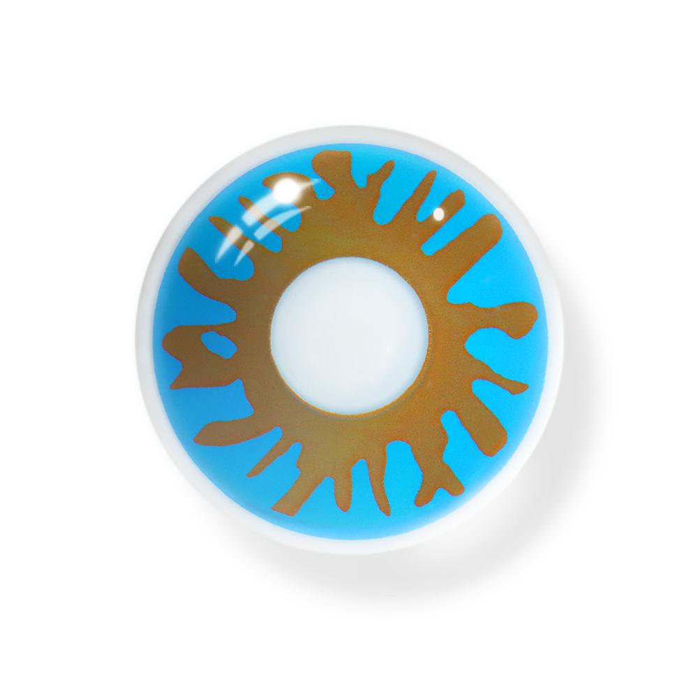 Halloween Crack Blue Coloured Contact Lenses Secondary image