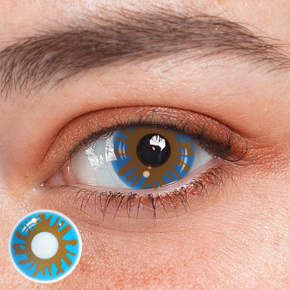 Halloween Crack Blue Coloured Contact Lenses - BEAUEYE (UK) Main image