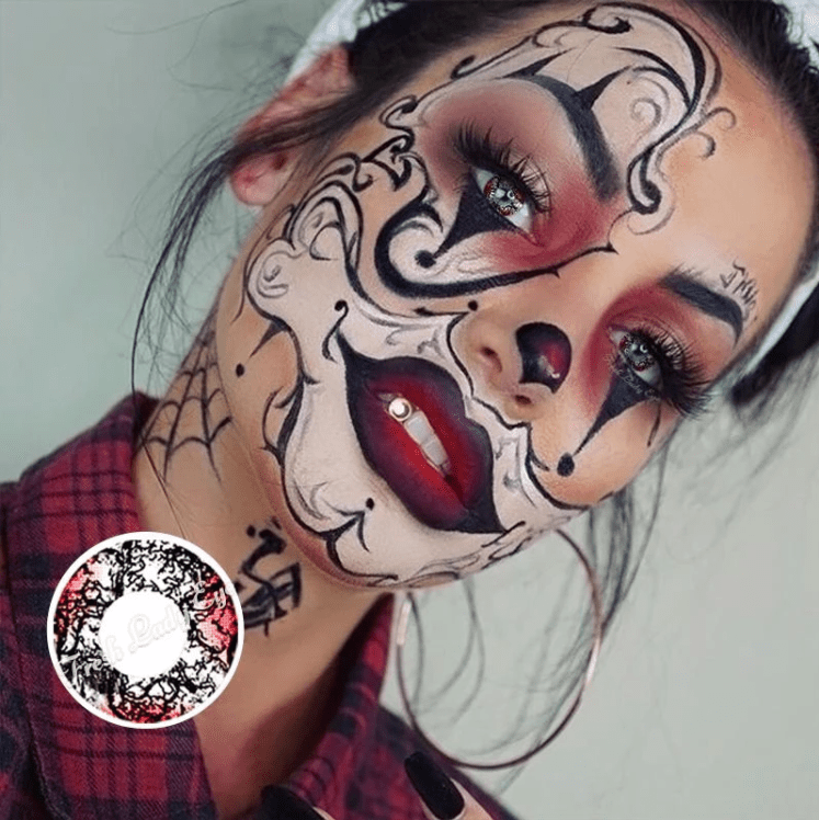 Halloween Demon Black&Red Coloured Contact Lenses Secondary image