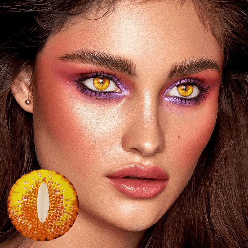 Halloween DragonMaid Yellow Coloured Contact Lenses Secondary image
