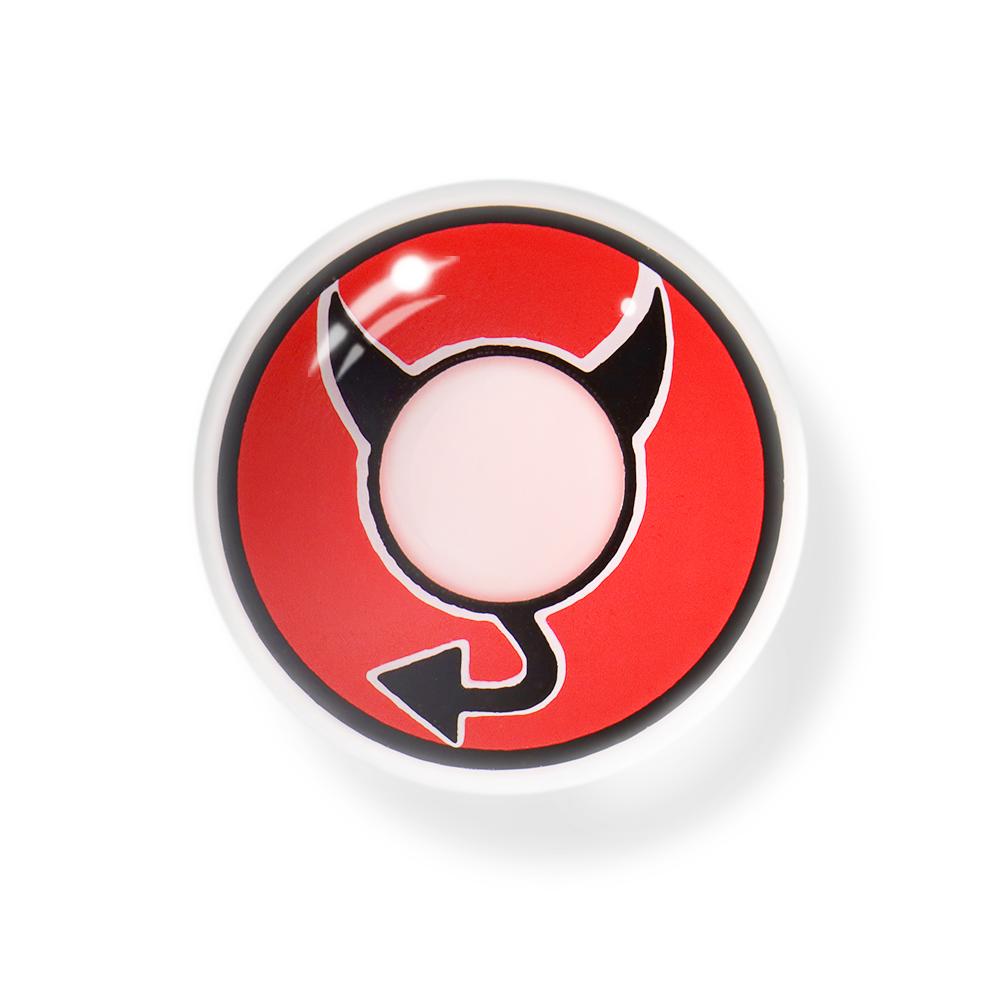 Halloween Little Devil Red Coloured Contact Lenses Secondary image