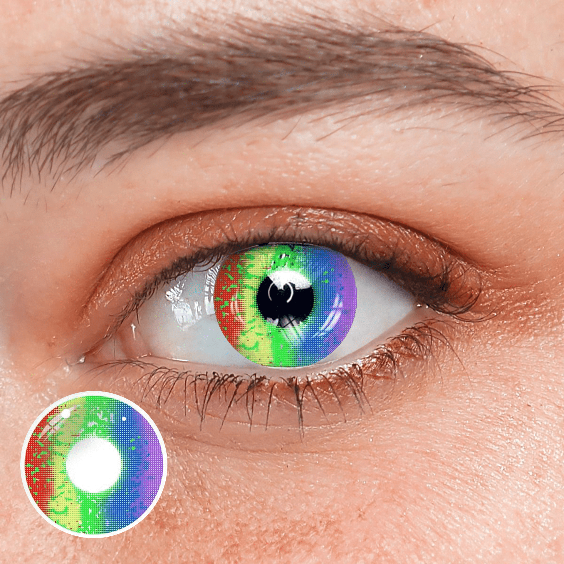 Halloween Rainbow Coloured Contact Lenses - BEAUEYE (UK) Main image
