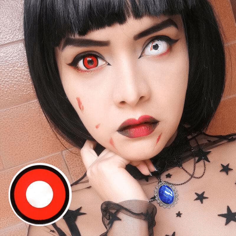Halloween Red vampire Coloured Contact Lenses Secondary image