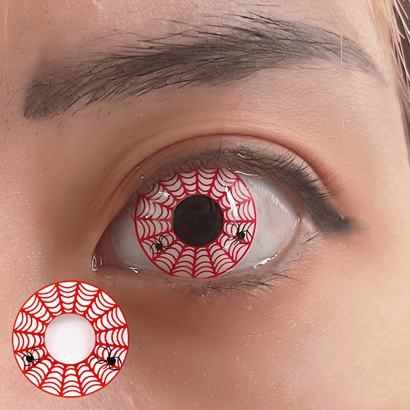Halloween Spider Web Red Contact Lenses - BEAUEYE (UK)