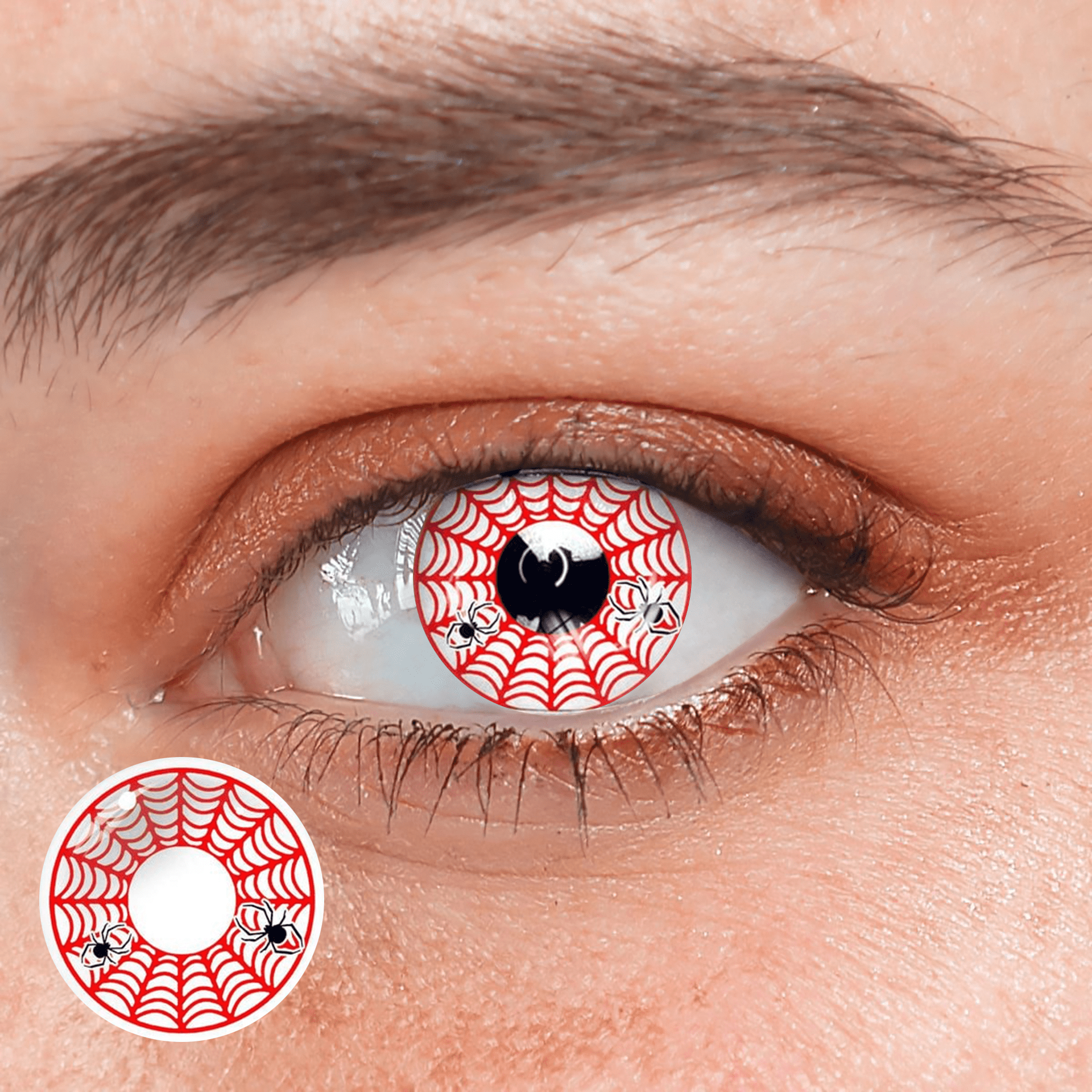 Halloween Spider Web Red Contact Lenses - BEAUEYE (UK) Main image
