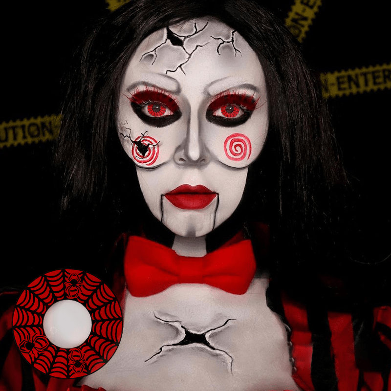 Halloween SpiderWeb Black Coloured Contact Lenses - BEAUEYE (UK) Main image