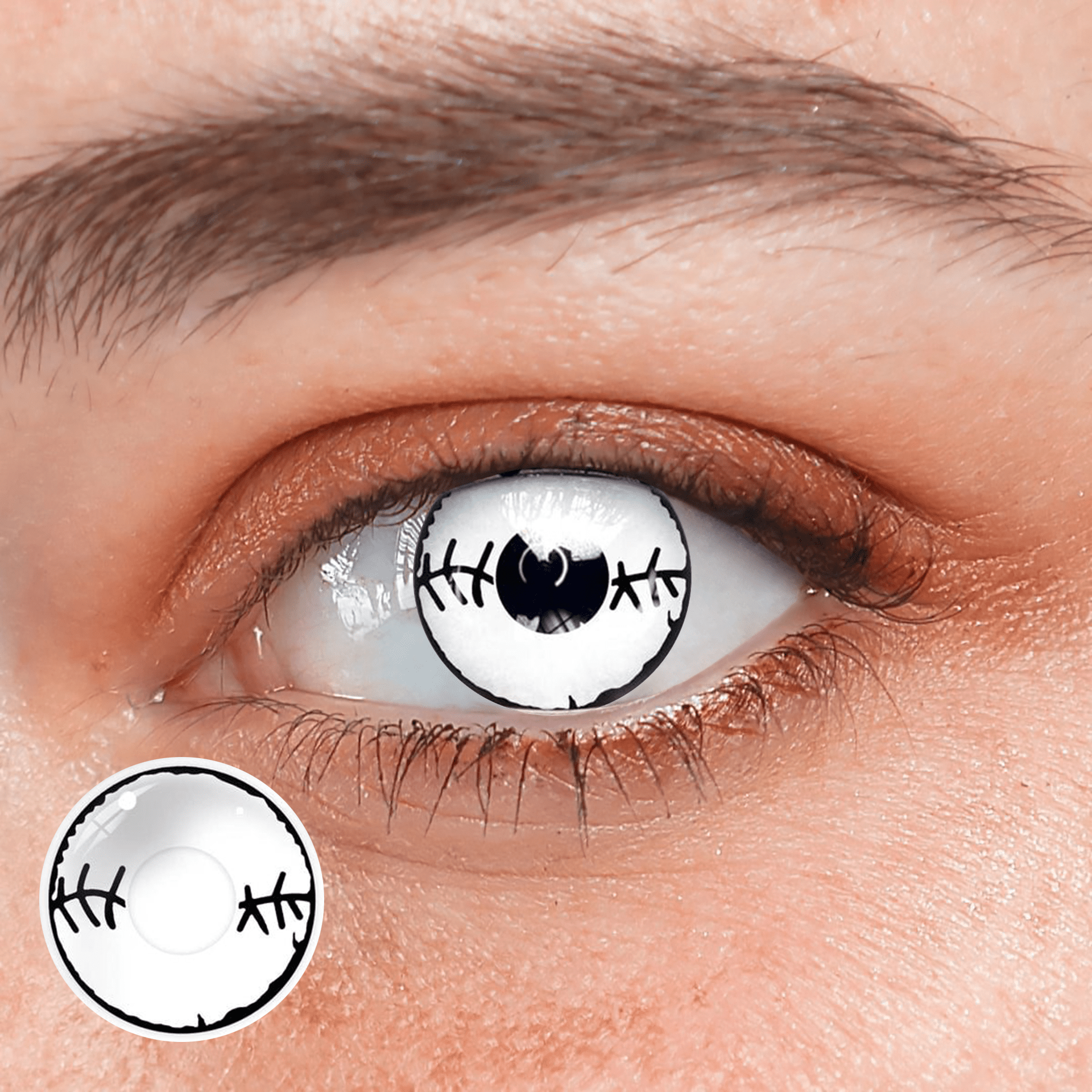 Halloween Stitched mummy White Coloured Contact Lenses - BEAUEYE (UK) Main image