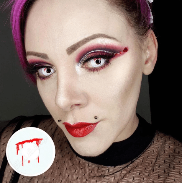Halloween Trauma White slit Coloured Contact Lenses Secondary image