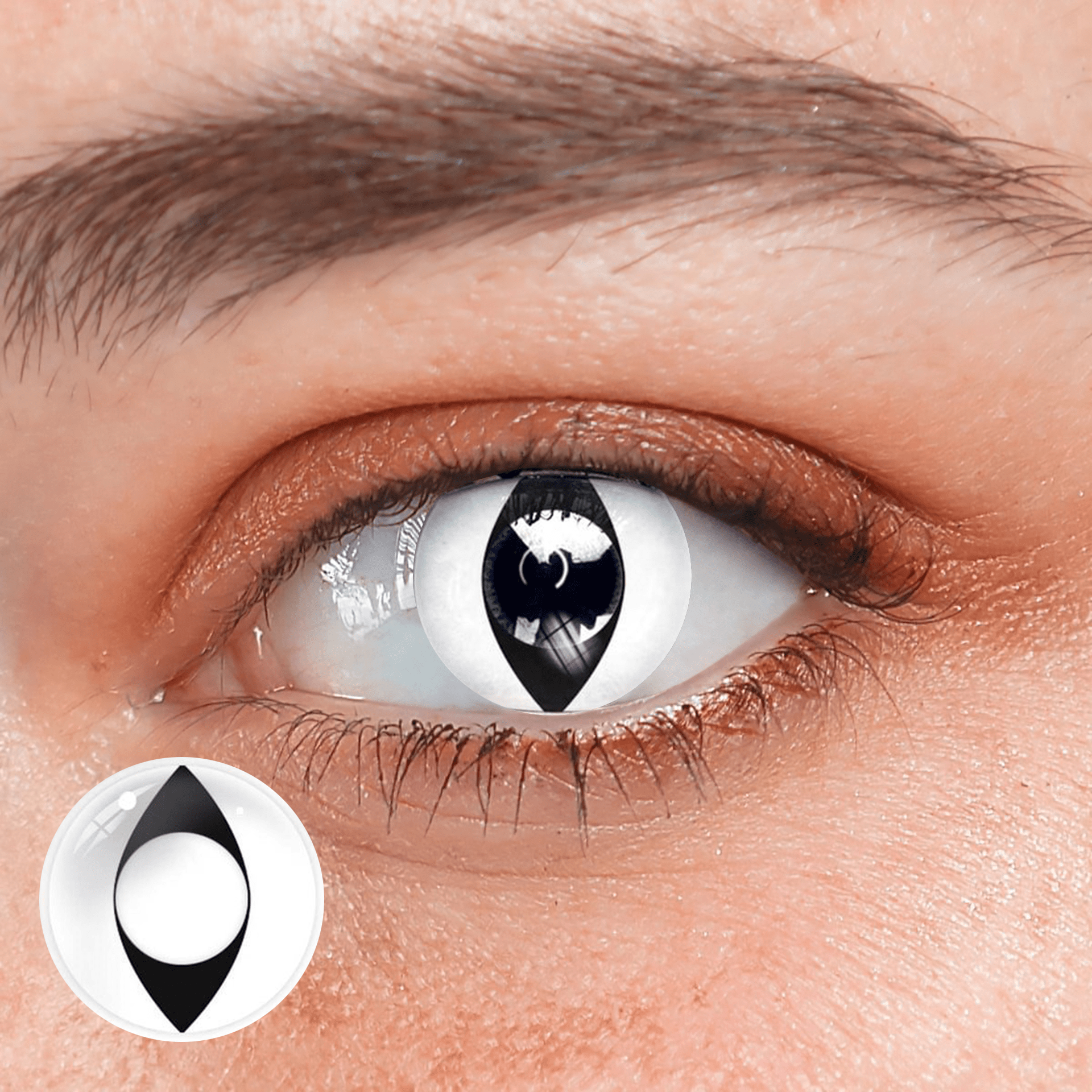 Halloween White Cat Eye Coloured Contact Lenses - BEAUEYE (UK) Main image