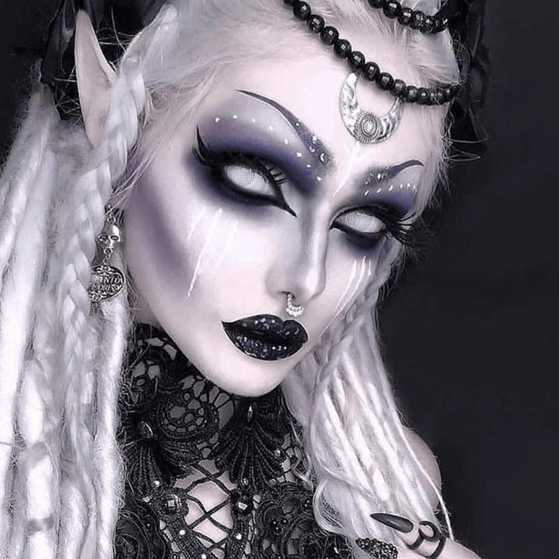 Halloween White Mesh Coloured Contact Lenses - BEAUEYE (UK)