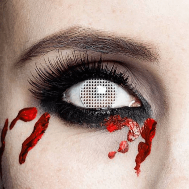 Halloween White Mesh Coloured Contact Lenses - BEAUEYE (UK)