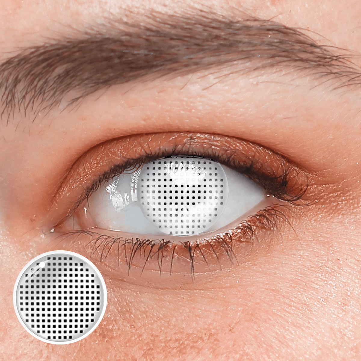 Halloween White Mesh Coloured Contact Lenses - BEAUEYE (UK)