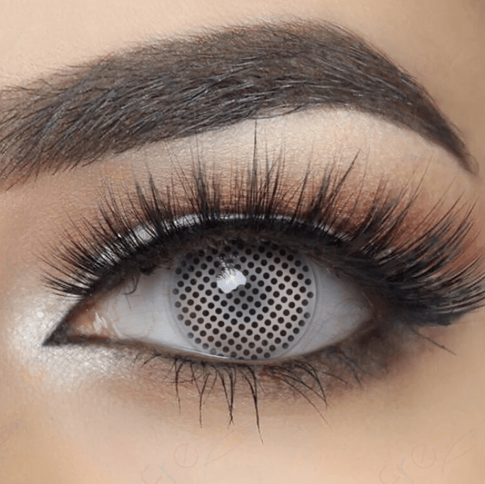 Halloween White Mesh Coloured Contact Lenses - BEAUEYE (UK)