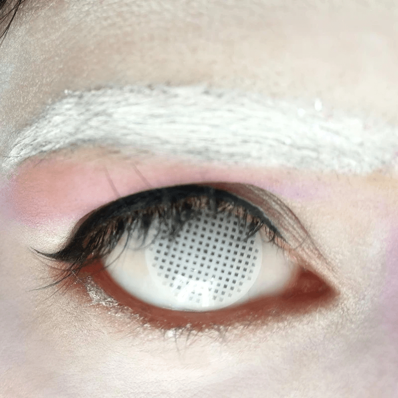 Halloween White Mesh Coloured Contact Lenses - BEAUEYE (UK)