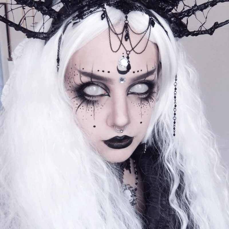 Halloween White out  Coloured Contact Lenses Secondary image