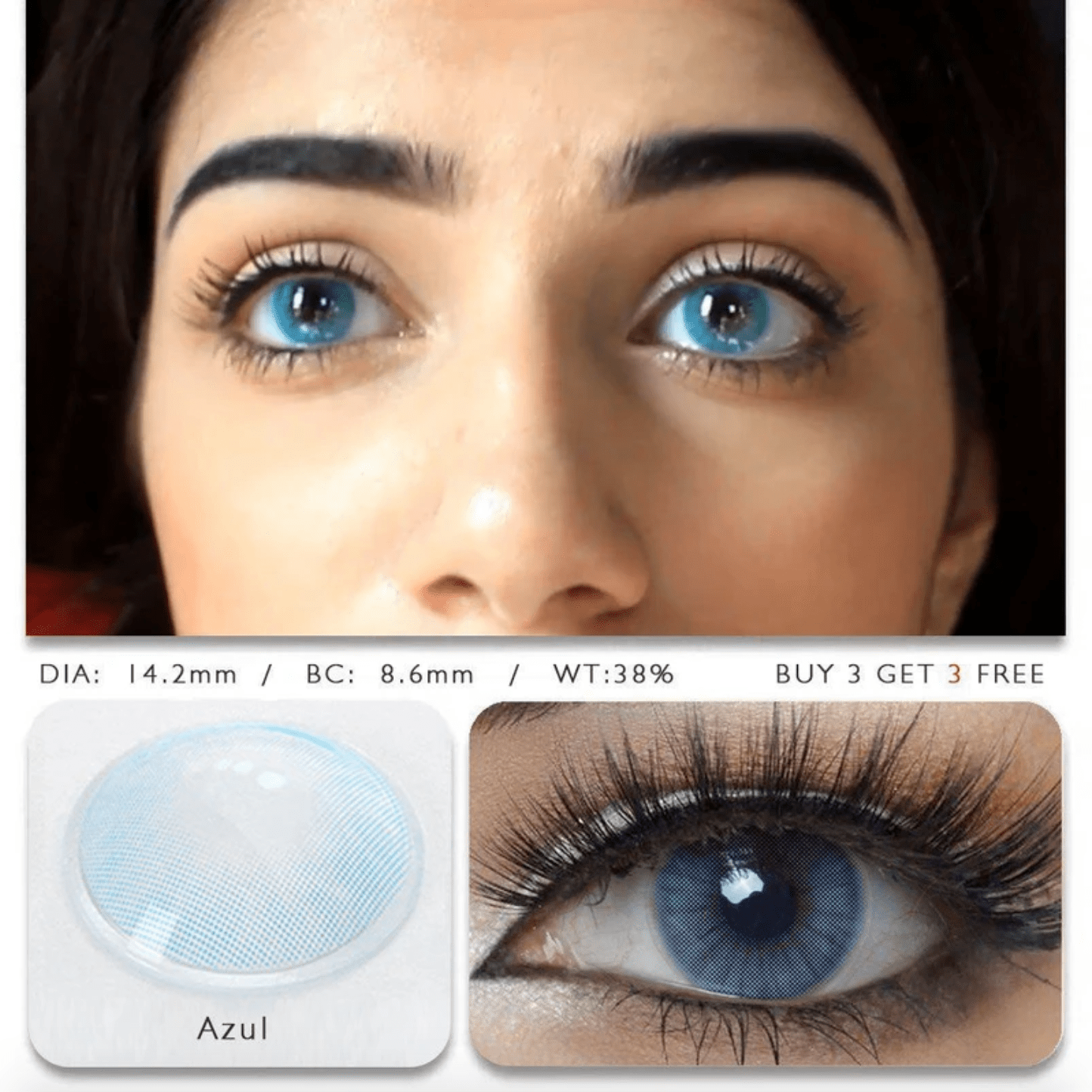 Hidrocor Azul Prescription Coloured Contact Lenses Secondary image