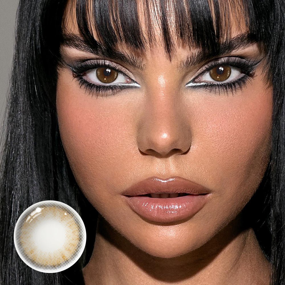 Hinata Fresh Hazel Brown Prescription Coloured Contact Lenses Secondary image
