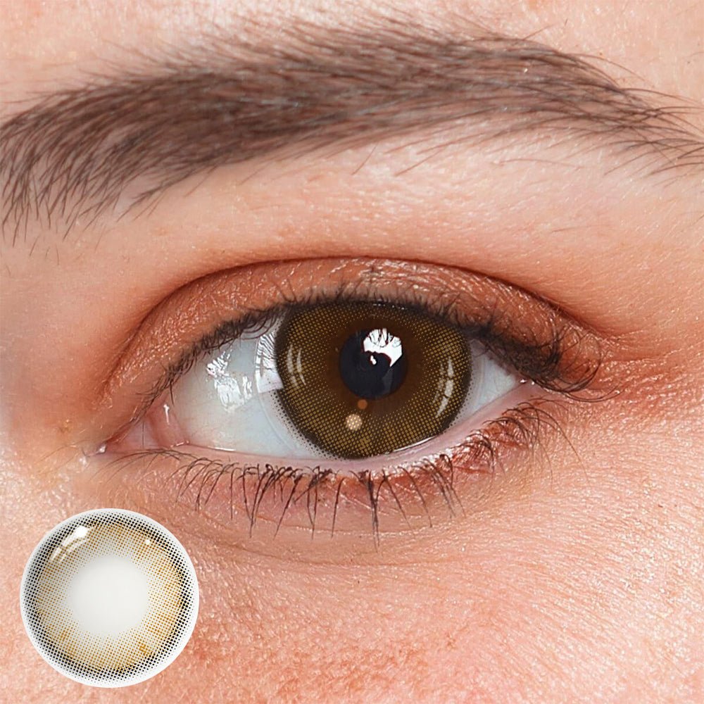 Hinata Fresh Hazel Brown Prescription Coloured Contact Lenses - BEAUEYE (UK)